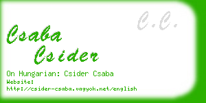 csaba csider business card